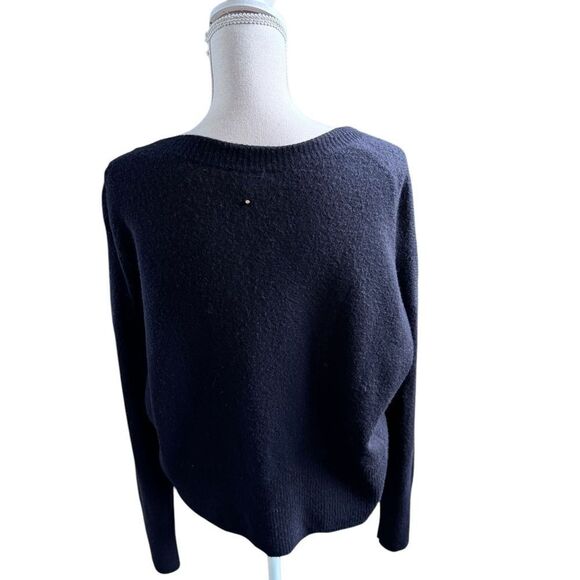 Cuyana Wool Cashmere Black Vneck Sweater L - Picture 2 of 5